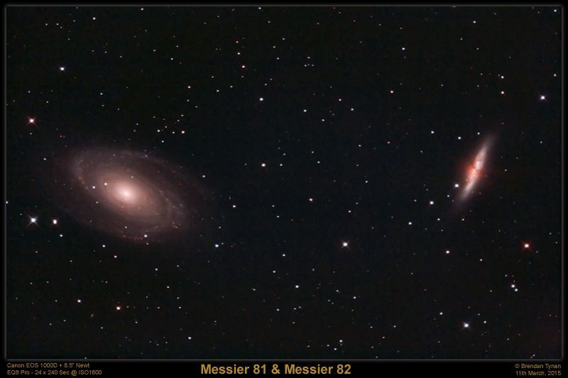 M81-M82-(11.03.2015) M81 - Bodes Galaxy and M82 - The Cigar Galaxy