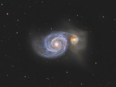 Image19c M51 - The Whirlpool Galaxy (34x 300s RGB)