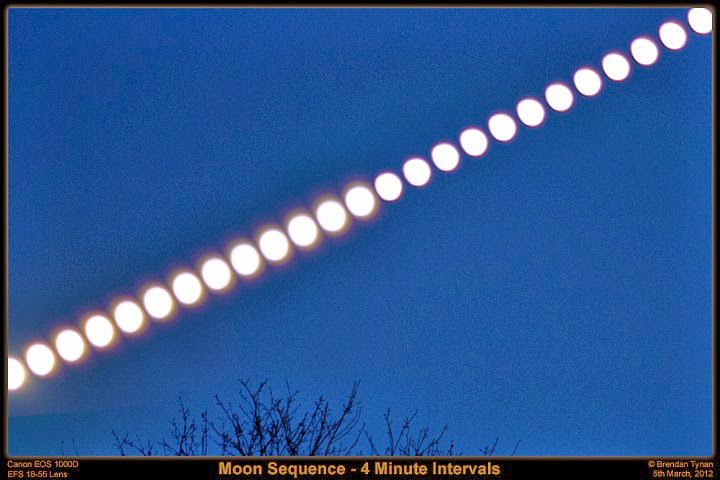 Moon Timelapse 05-03-2012 Moon motion captured at 4 minute intervals