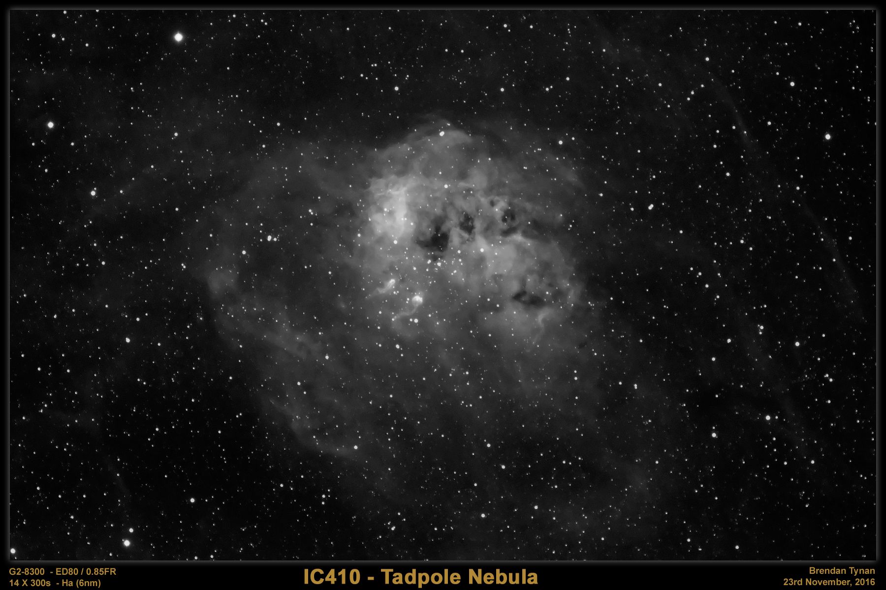 IC410---Framed IC410 - The Tadpole Nebula
