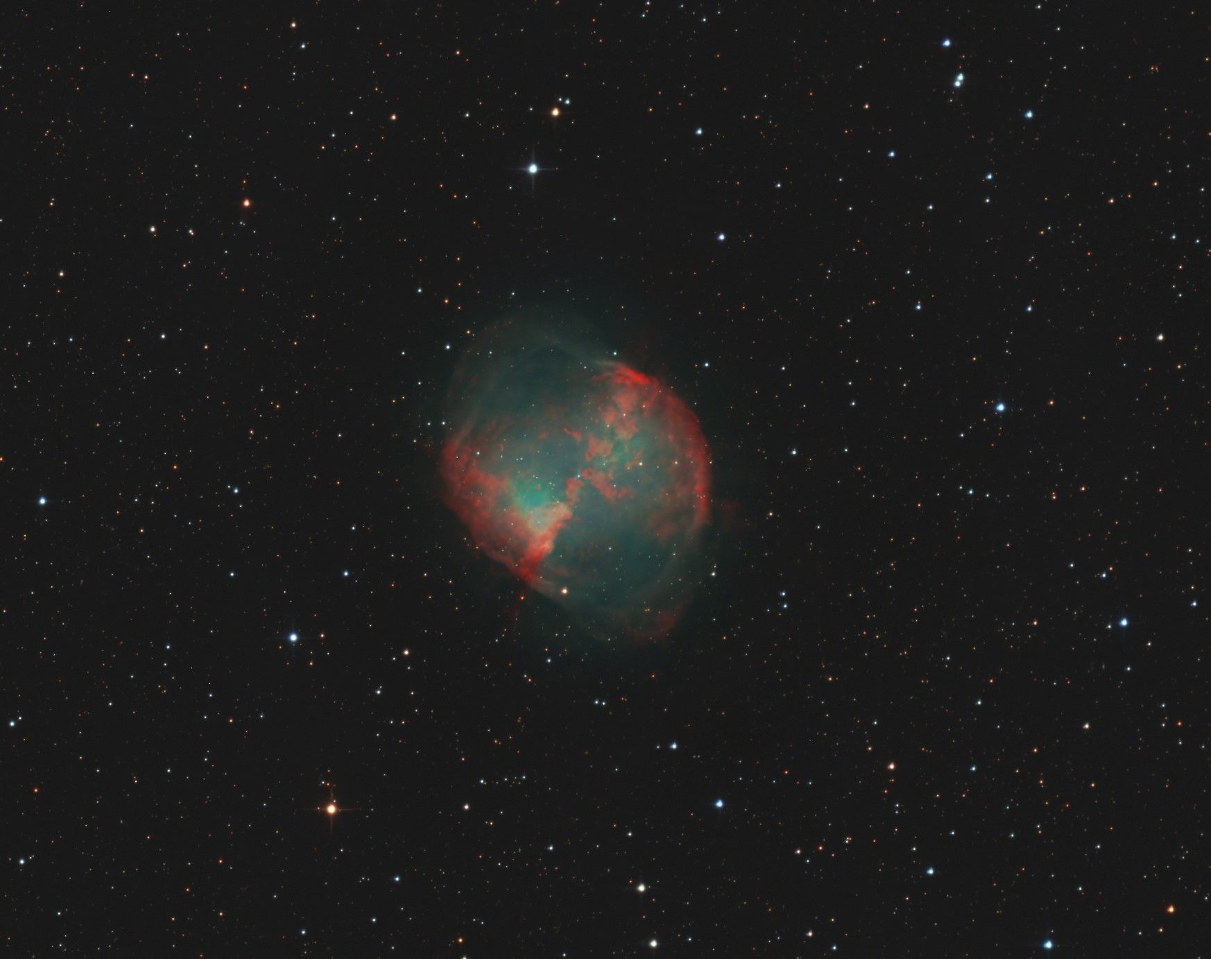 Messier 27 14x180s (16-07-2021)b M27 - The Dumbbell Nebula (14x 180s RGB)