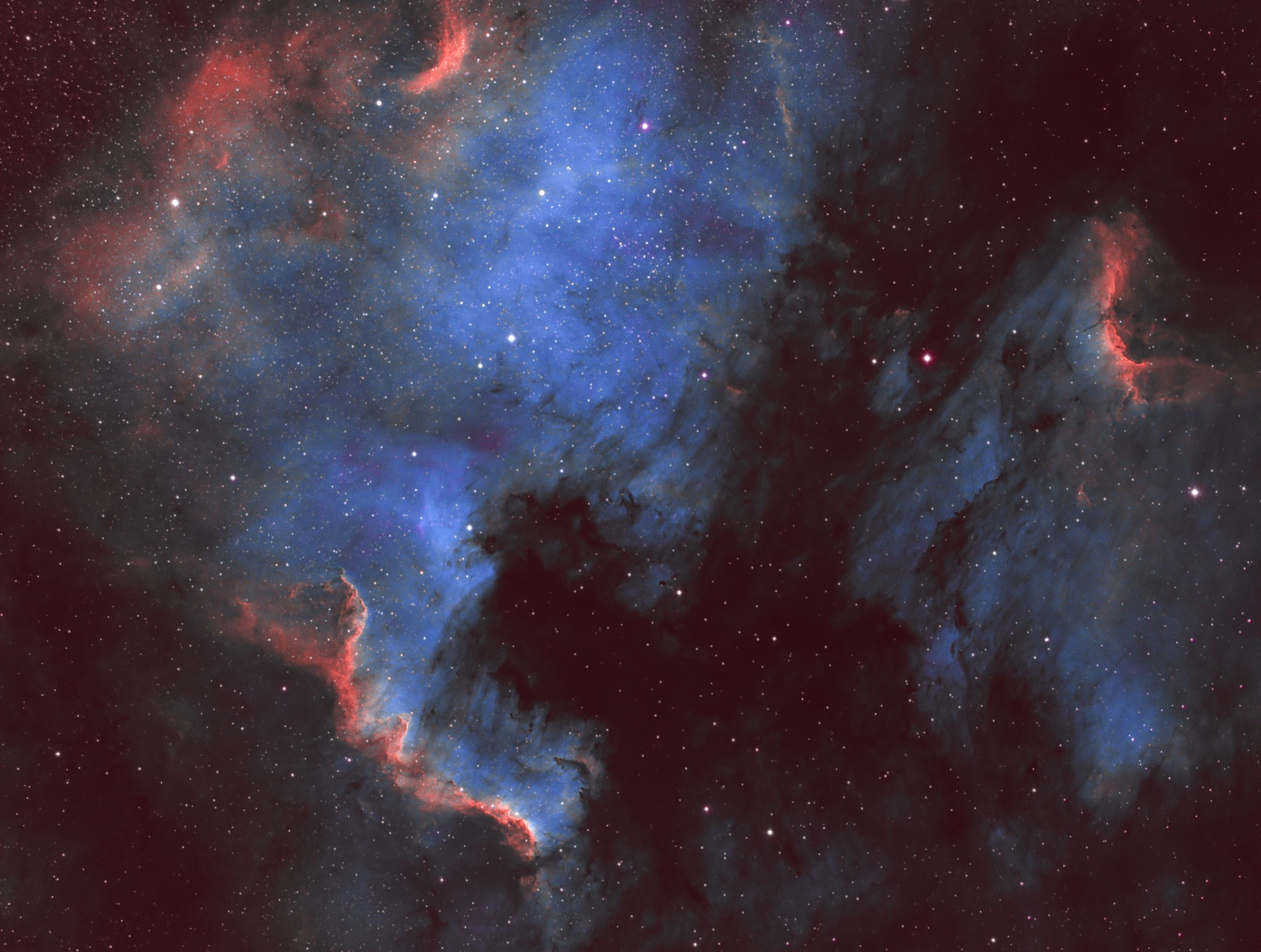 NGC7000 - 12x360s Ha-OIII-SII NGC7000 - The North America Nebula (SHO - Hubble Pallette)