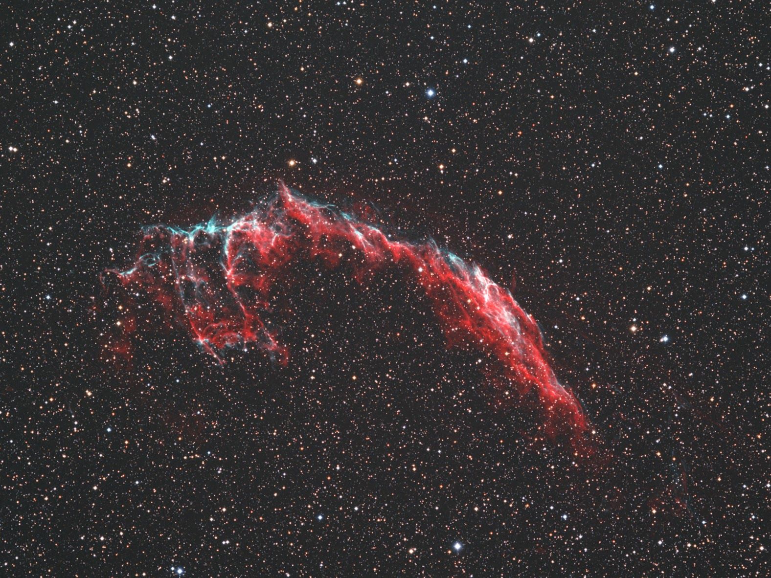 Processed RGB-Ha-OII NGC6995 - The Bat Nebula