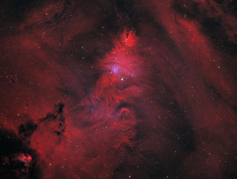 NGC2264_20x360s-Ha-OIII-180 NGC2264 - The Christmas Tree & Cone Nebula (20x 360s HOO)
