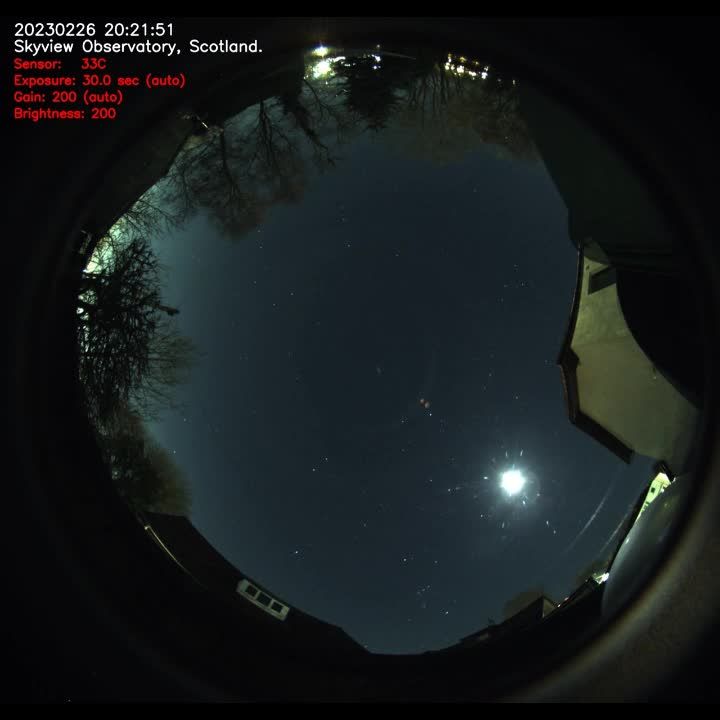Aurora Aurora Borealis in Allsky Camera - 26th Feb, 2023