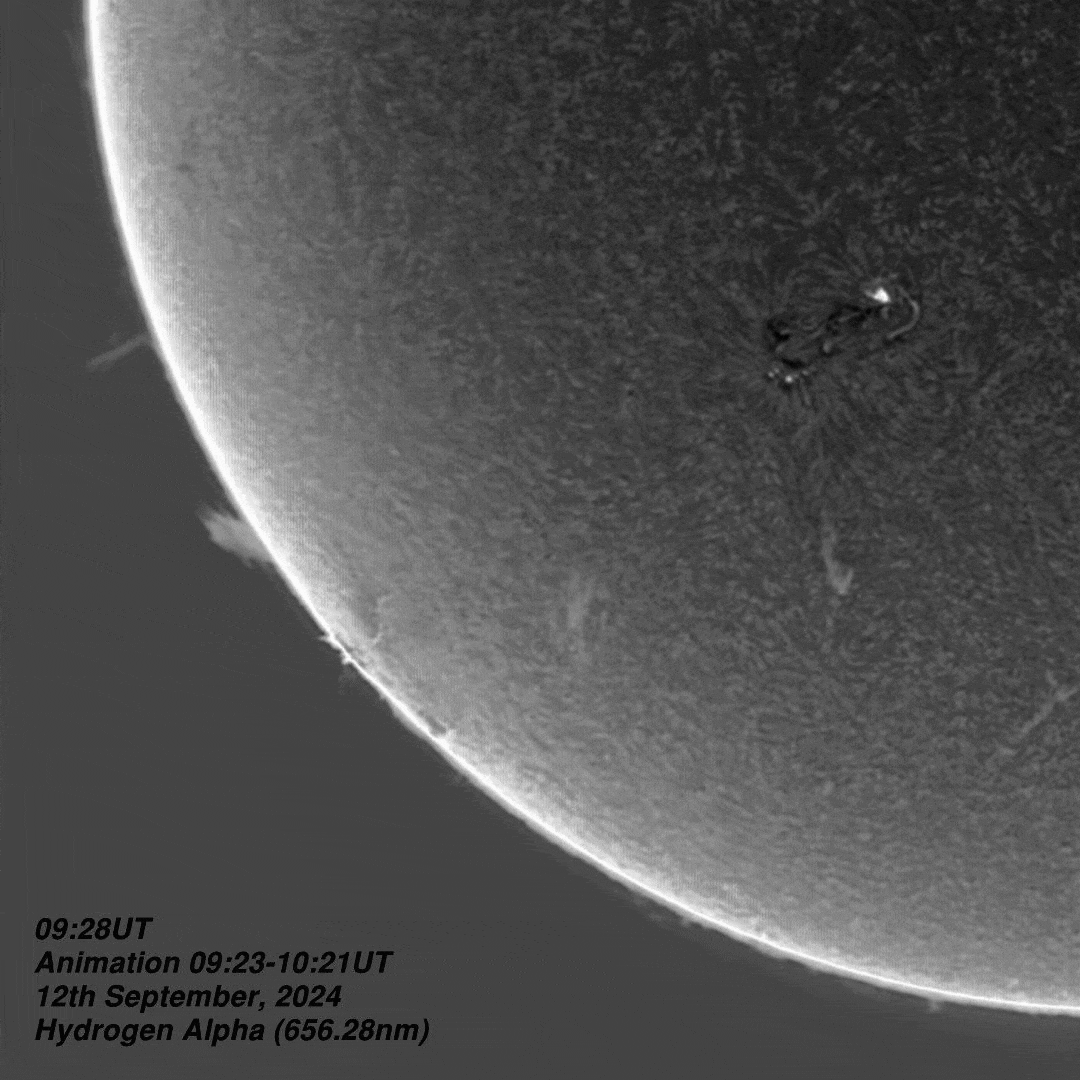 0922-1021UT - 12th September 2024 (Crop Inverted) X1.3 Solar Flare @ 09:40 UT - 12th September 2024