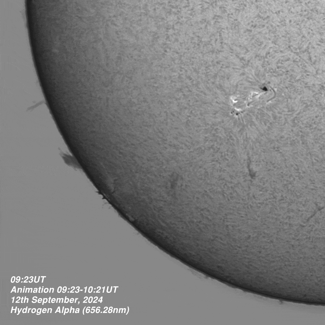 0922-1021UT - 12th September 2024 (Crop) X1.3 Solar Flare @ 09:40 UT - 12th September 2024