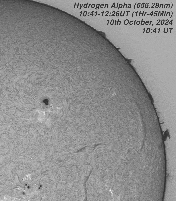 1041-1226UT - 10th October 2024 C2 Solar Animation - 10:41-12:26UT - 10th October 2024