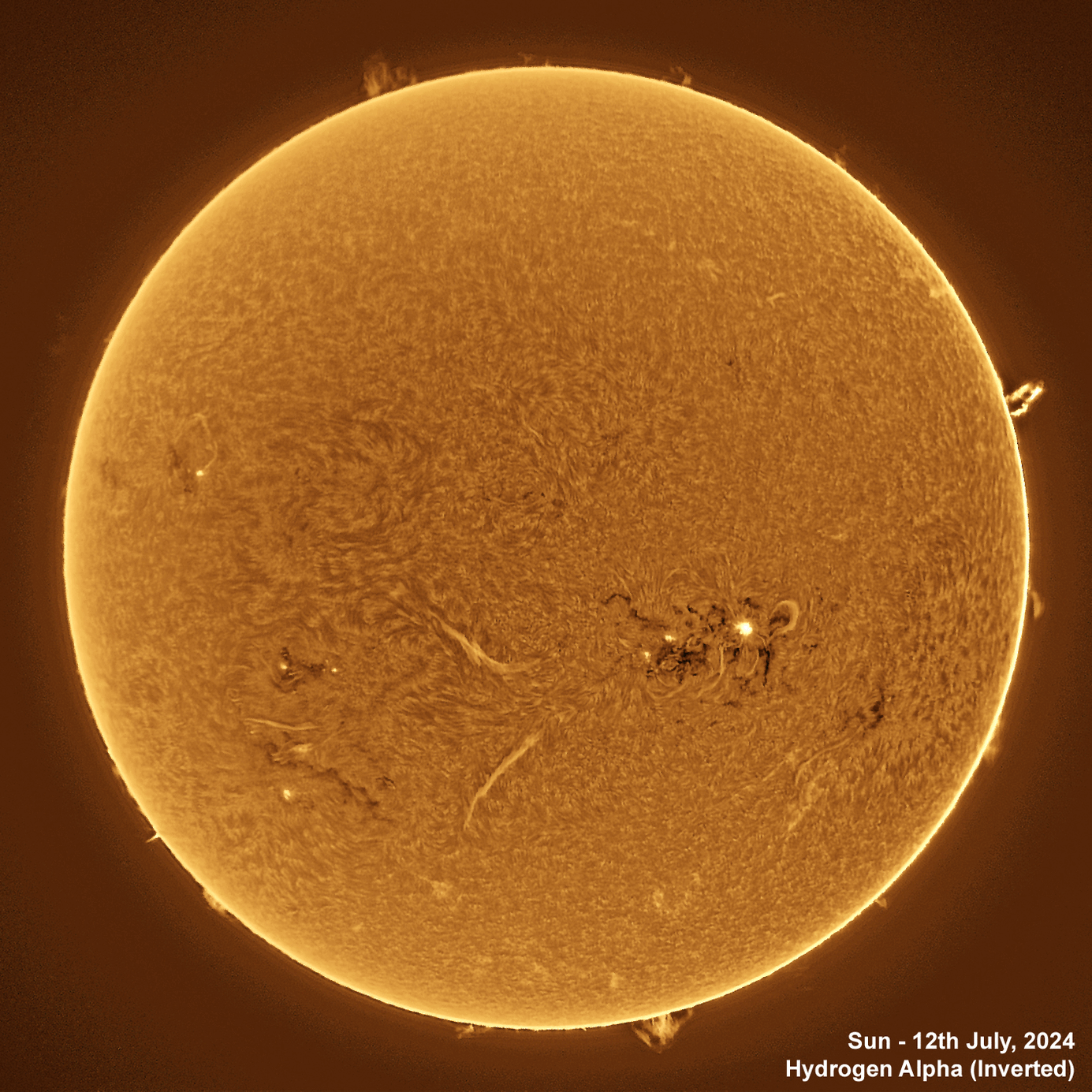 12th July 2024 Solar animation - Ha and White Light, 12th July, 2024