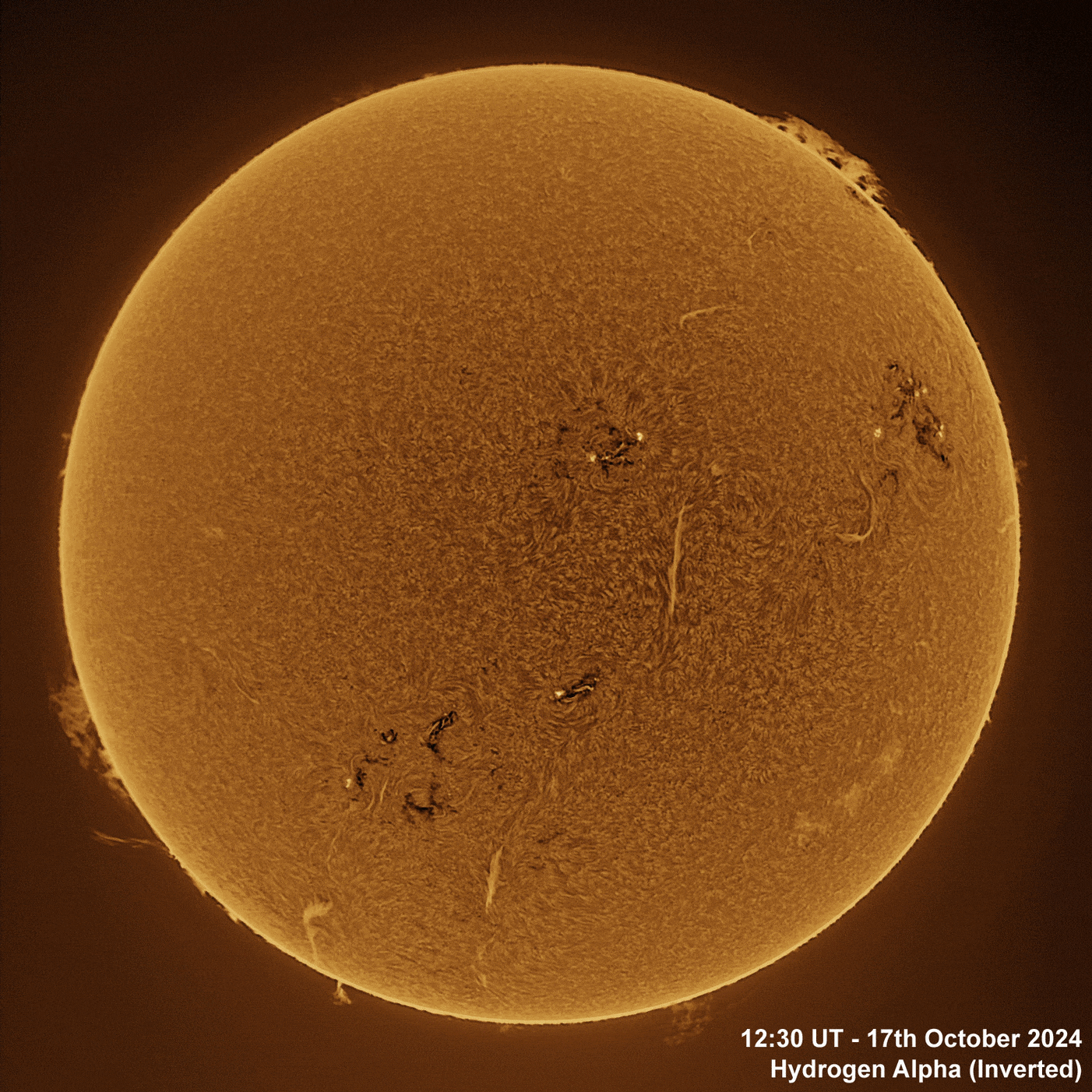 17th October 2024 Solar animation - Ha and White Light, 17th October, 2024