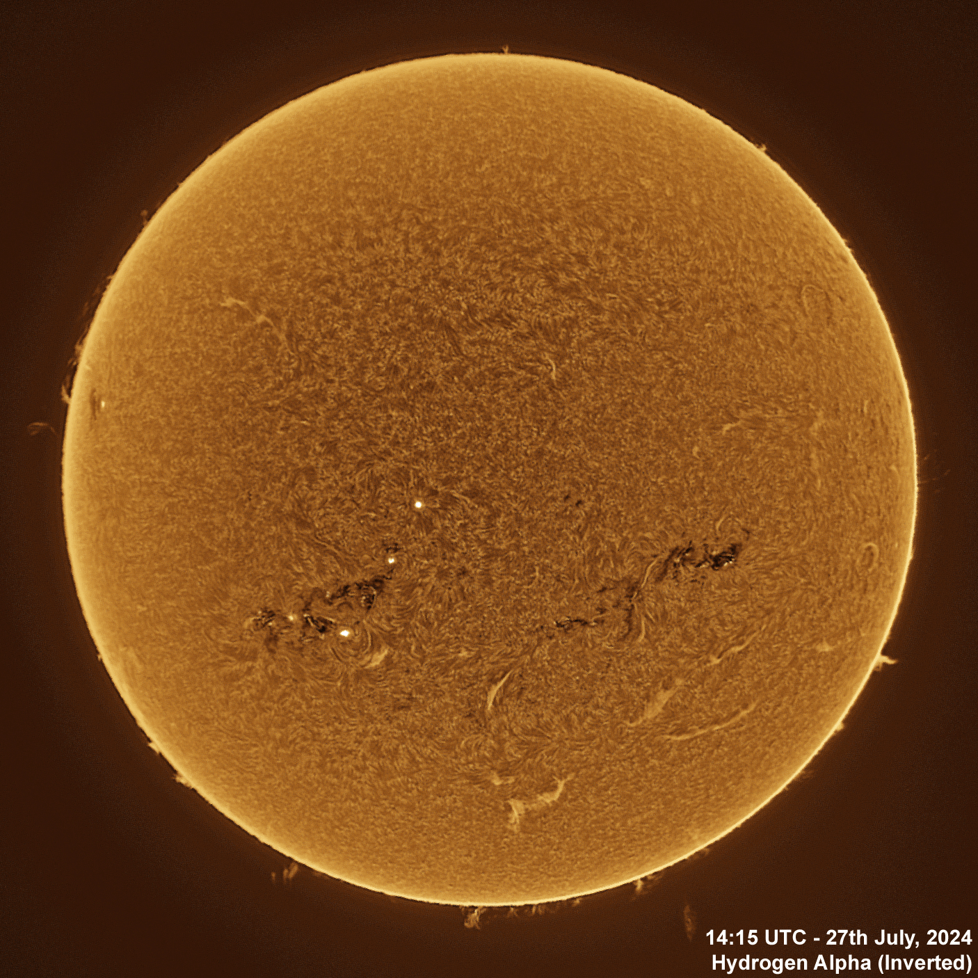 2024-07-27 Solar animation - Ha and White Light, 27th July, 2024