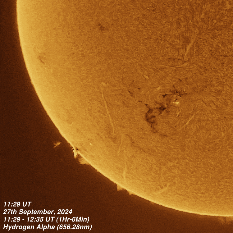 20240927_1129-1235UTC_Ha Crop Solar Animation - 11:29-12:35UT - 27th September 2024