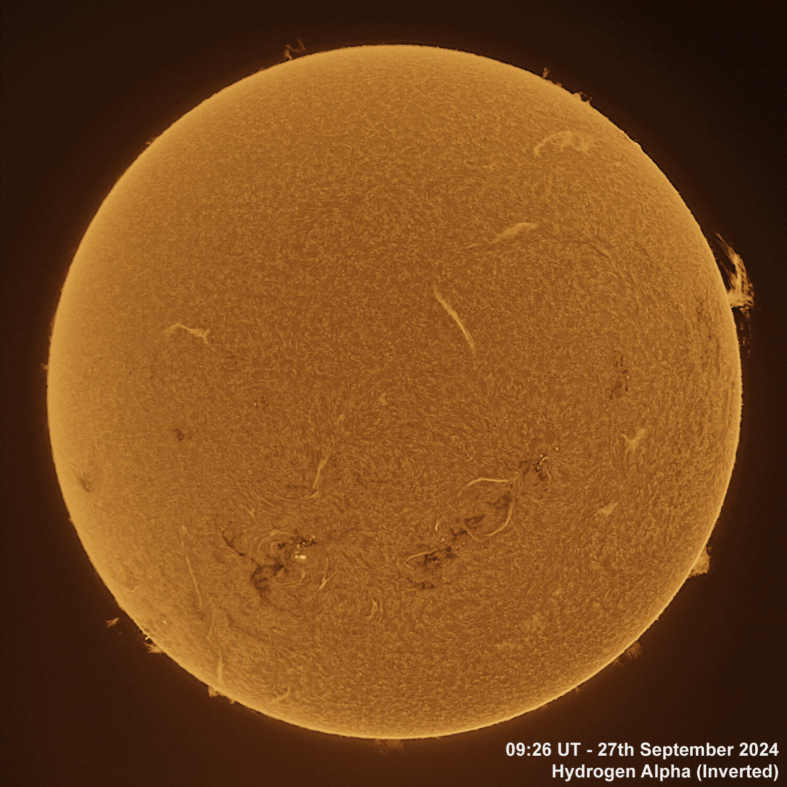 27th September 2024 Solar animation - Ha, 27th September, 2024