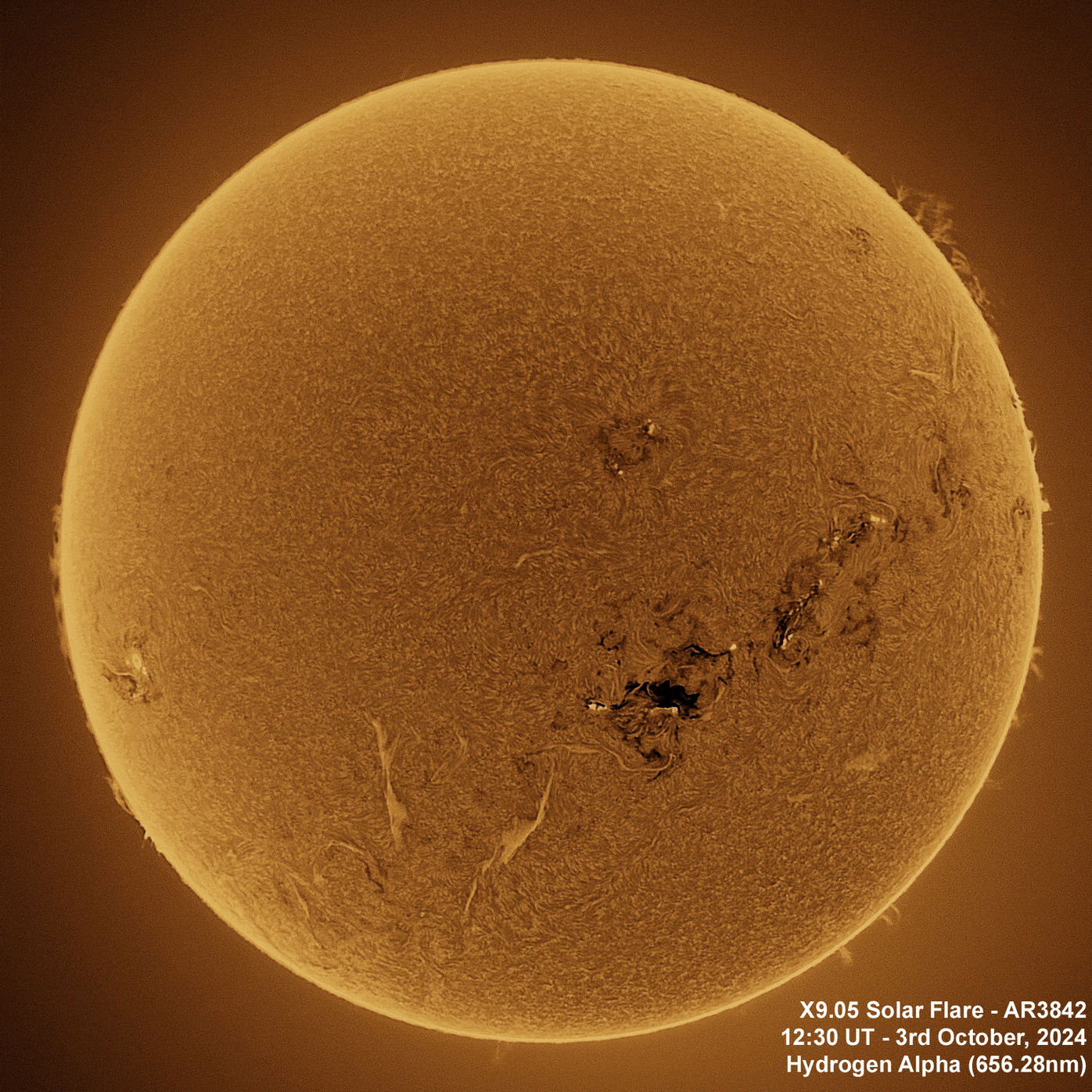3rd October 2024 Solar animation - Ha and White Light, 3rd October, 2024
