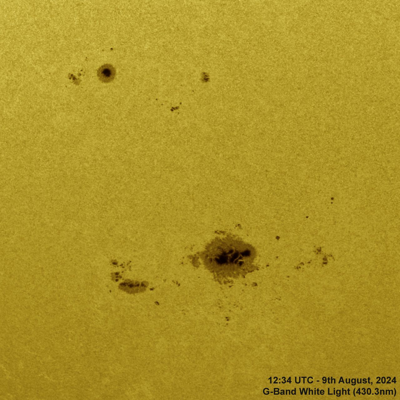 BT_20240809_1234UTC_G-Band Colour 9th August, 2024 - Sunspot AR3780