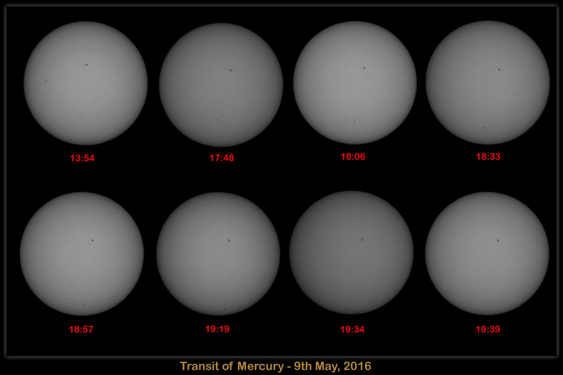 Mercury - Sun Transit Transit of Mercury - 9th May 2016
