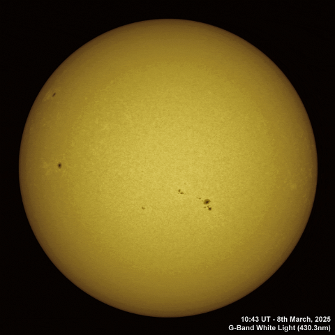 2025-03-08 Solar animation - Ha and White Light, 8th March, 2025