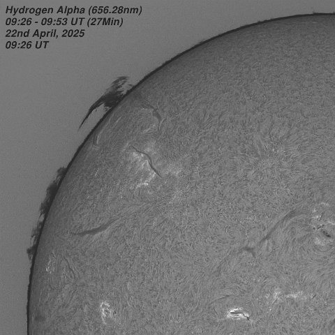 22nd April 2025 Prominence Eruption - 22nd April, 2025