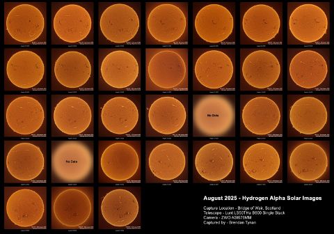 August 2025 Ha Solar Images